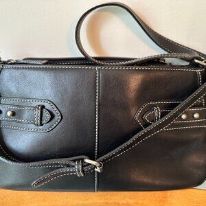 Etienne Aigner black leather shoulder bag